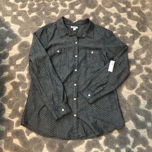 NWT Blue Polka Dot Button Down